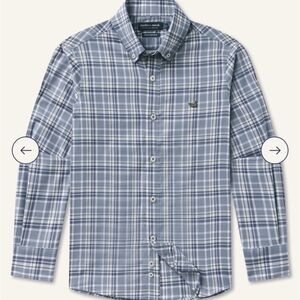 Southern Marsh Light Blue & White Plaid Button-Down Shirt